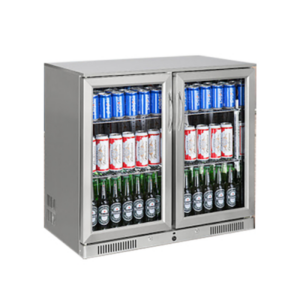 Proglacial 2 Door under counter Bottle Cooler with Hinged doors - Black LG-208HEB